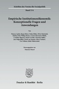 Cover: Empirische Institutionen&ouml;konomik: Konzeptionelle Fragen und Anwendungen. - Duncker & Humblot