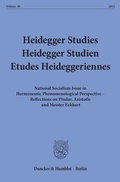 Cover: Heidegger Studies - Heidegger Studien - Etudes Heideggeriennes. - Duncker & Humblot