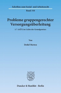 Abbildung von: Probleme gruppengerechter Versorgungsüberleitung. - Duncker & Humblot