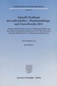 Abbildung von: Aktuelle Probleme des Luftverkehrs-, Planfeststellungs- und Umweltrechts 2011. - Duncker & Humblot