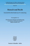 Cover: Mensch und Recht. - Duncker & Humblot