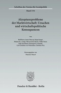 Cover: Akzeptanzprobleme der Marktwirtschaft: Ursachen und wirtschaftspolitische Konsequenzen. - Duncker & Humblot