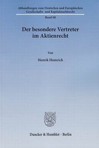 Abbildung von: Der besondere Vertreter im Aktienrecht - fibre