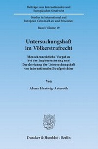 Abbildung von: Untersuchungshaft im Völkerstrafrecht. - fibre