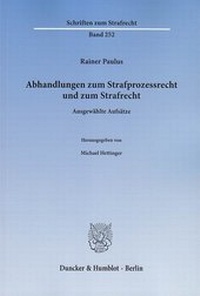 Abbildung von: Abhandlungen zum Strafprozessrecht und zum Strafrecht - fibre