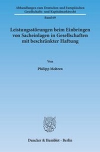 Abbildung von: Leistungsstörungen beim Einbringen von Sacheinlagen in Gesellschaften mit beschränkter Haftung - fibre