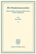 Cover: Die Staatensuccession. - Duncker & Humblot