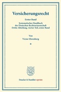 Cover: Versicherungsrecht. - Duncker & Humblot