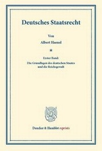 Abbildung von: Deutsches Staatsrecht - Duncker & Humblot