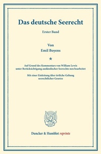 Abbildung von: Das deutsche Seerecht. - Duncker & Humblot