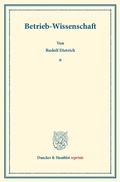 Cover: Betrieb-Wissenschaft. - Duncker & Humblot