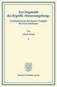 Abbildung von: Zur Dogmatik des Begriffs "Steuerumgehung". - fibre