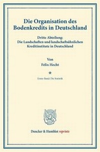 Abbildung von: Die Organisation des Bodenkredits in Deutschland - fibre
