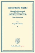 Cover: S&auml;mmtliche Werke. - Duncker & Humblot