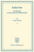 Cover: Echte Not. - Duncker & Humblot