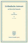 Cover: Livl&auml;ndische Antwort - Duncker & Humblot
