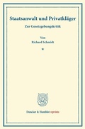 Cover: Staatsanwalt und Privatkl&auml;ger. - Duncker & Humblot