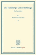 Cover: Zur Hamburger Universit&auml;tsfrage. - Duncker & Humblot