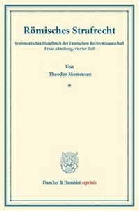 Abbildung von: Römisches Strafrecht - Duncker & Humblot