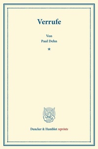 Abbildung von: Verrufe - Duncker & Humblot