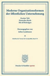 Abbildung von: Moderne Organisationsformen der öffentlichen Unternehmung - Duncker & Humblot