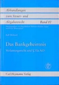 Abbildung von: Das Bankgeheimnis - Carl Heymanns Verlag