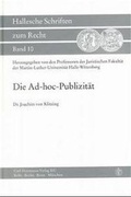 Abbildung von: Die Ad-hoc-Publizität - Carl Heymanns Verlag