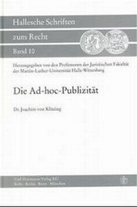 Abbildung von: Die Ad-hoc-Publizität - Carl Heymanns Verlag
