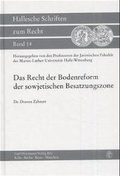 Bild: Das Recht der Bodenreform der sowjetischen Besatzungszone - Carl Heymanns Verlag