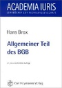 Bild: Allgemeiner Teil des BGB - Carl Heymanns Verlag