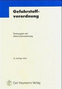 Bild: Gefahrstoffverordnung - Carl Heymanns Verlag