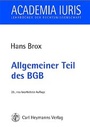 Bild: Allgemeiner Teil des BGB - Carl Heymanns Verlag
