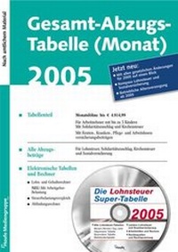 Abbildung von: Gesamt-Abzugs-Tabelle - Haufe-Lexware