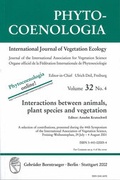 Cover: Phytocoenologia. Zeitschrift / Interactions between animals, plant species and vegetation - Borntraeger