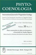 Cover: Phytocoenologia. Zeitschrift / Plant communities in saline environments - Borntraeger