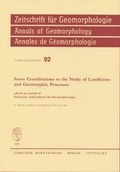 Cover: Some Contributions to the Study of Landforms and Geomorphic Processes - Borntraeger