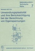 Cover: Umwandlungsplastizit&auml;t und ihre Ber&uuml;cksichtigung bei der Berechnung von Eigenspannungen - Borntraeger