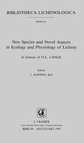 Cover: New Species and Novel Aspects in Ecology and Physiology of Lichens - Borntraeger