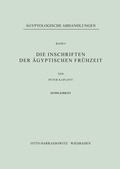 Cover: Die Inschriften der &auml;gyptischen Fr&uuml;hzeit - Harrassowitz Verlag