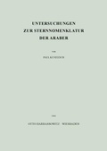 Cover: Untersuchungen zur Sternnomenklatur der Araber - Harrassowitz Verlag
