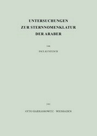 Abbildung von: Untersuchungen zur Sternnomenklatur der Araber - Harrassowitz Verlag