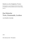 Cover: Das Palaische - Harrassowitz Verlag