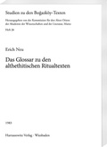 Cover: Glossar zu den althethitischen Ritualtexten - Harrassowitz Verlag