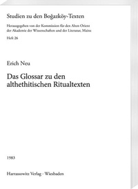 Enlarge image Cover: Glossar zu den althethitischen Ritualtexten - Harrassowitz Verlag