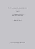 Cover: Untersuchungen zur Thinitenzeit - Harrassowitz Verlag