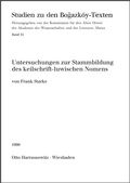 Cover: Untersuchung zur Stammbildung des keilschrift-luwischen Nomens - Harrassowitz Verlag
