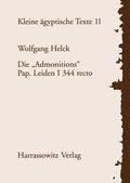 Cover: Die "Admonitions" - Harrassowitz Verlag