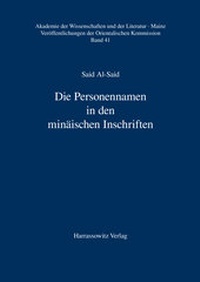 Abbildung von: Die Personennamen in den minäischen Inschriften - Harrassowitz Verlag