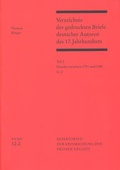 Cover: Verzeichnis der gedruckten Briefe deutscher Autoren des 17. Jahrhunderts / Drucke zwischen 1751 und 1980 - Harrassowitz Verlag