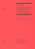 Cover: Verzeichnis der gedruckten Briefe deutscher Autoren des 17. Jahrhunderts / Drucke zwischen 1751 und 1980 - Harrassowitz Verlag